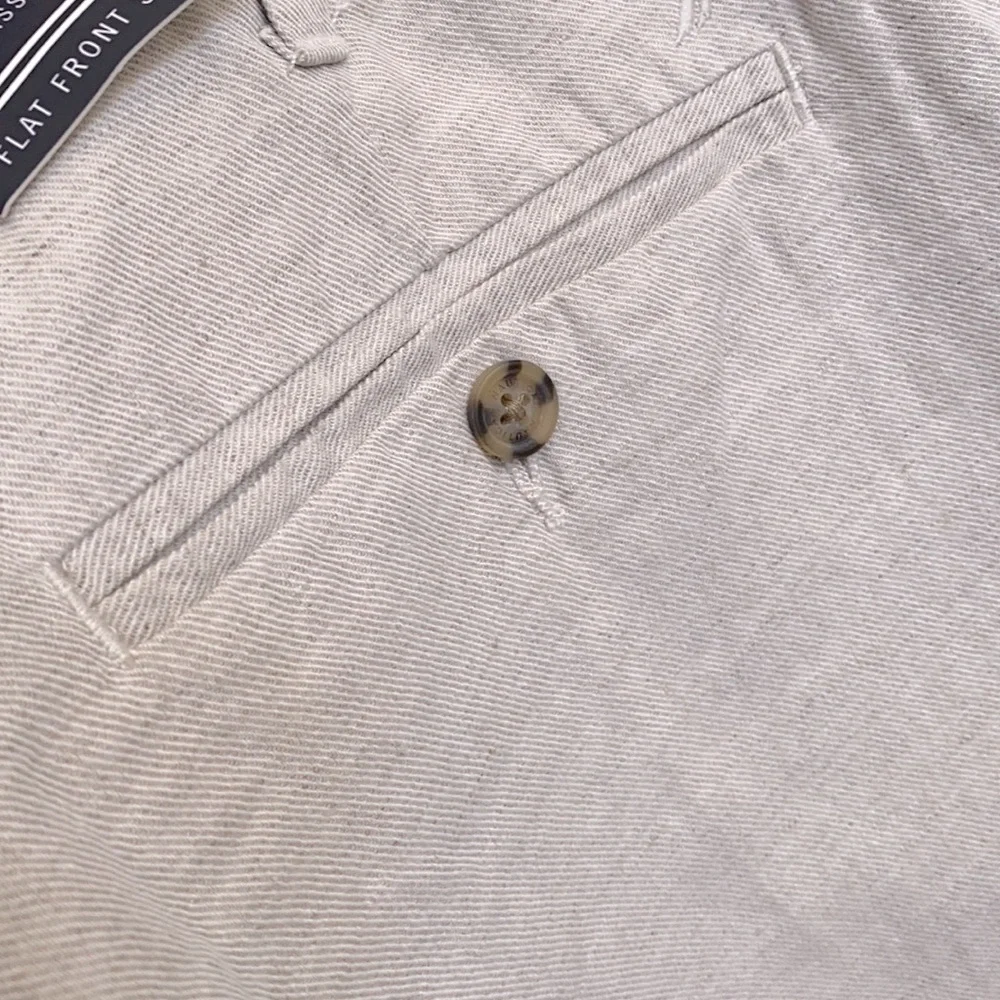 {NWT} Nautica | Linen Cotton Blend Classic Fit Flat Front Short Wheat Flax (36) - Picture 13 of 15